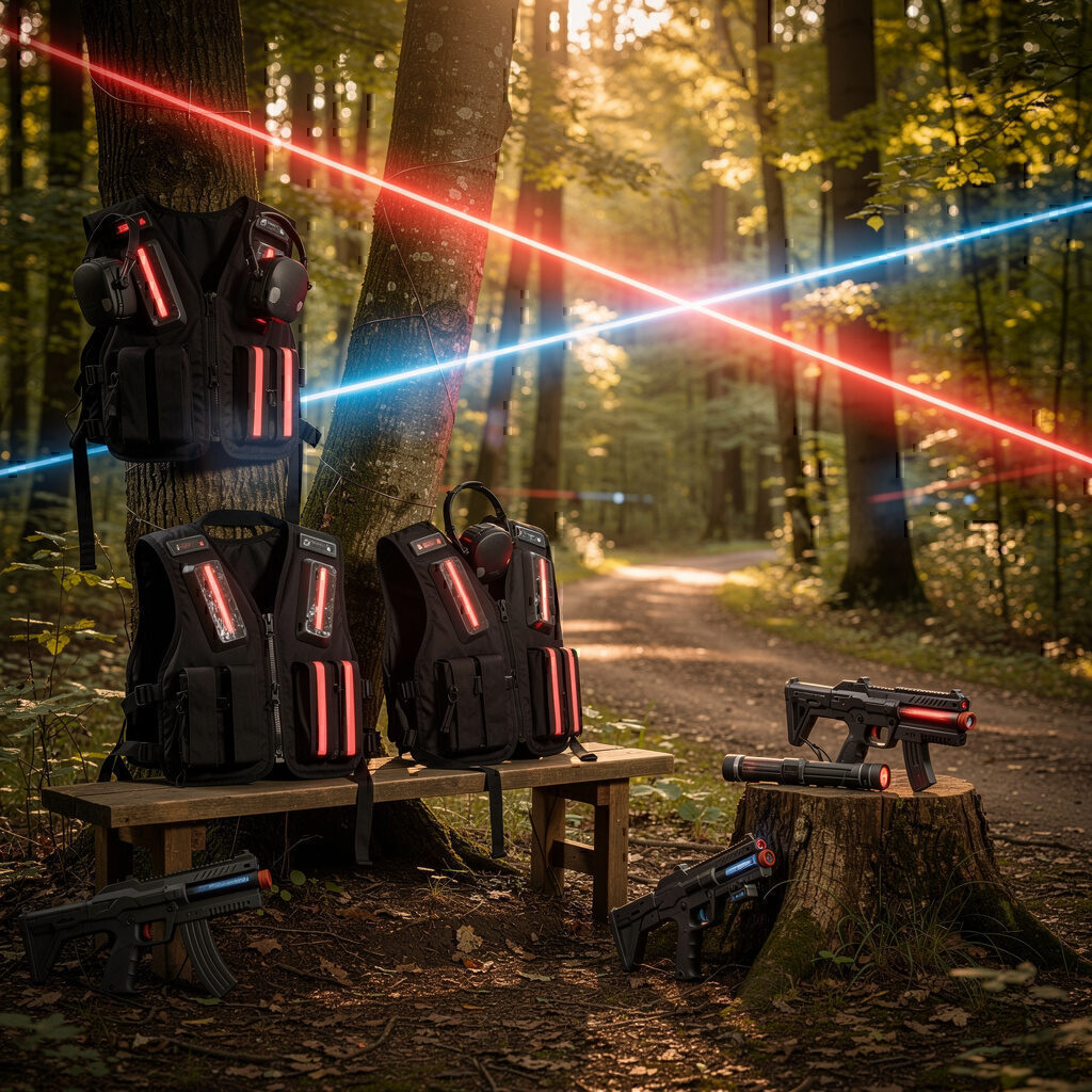 Im Außenbereich werden Lasergames mobil angeboten
